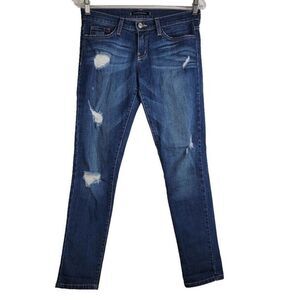 Flying Monkey Destressed Skinny Leg Jeans Women's Size 24 Blue Denim 29X27.5
